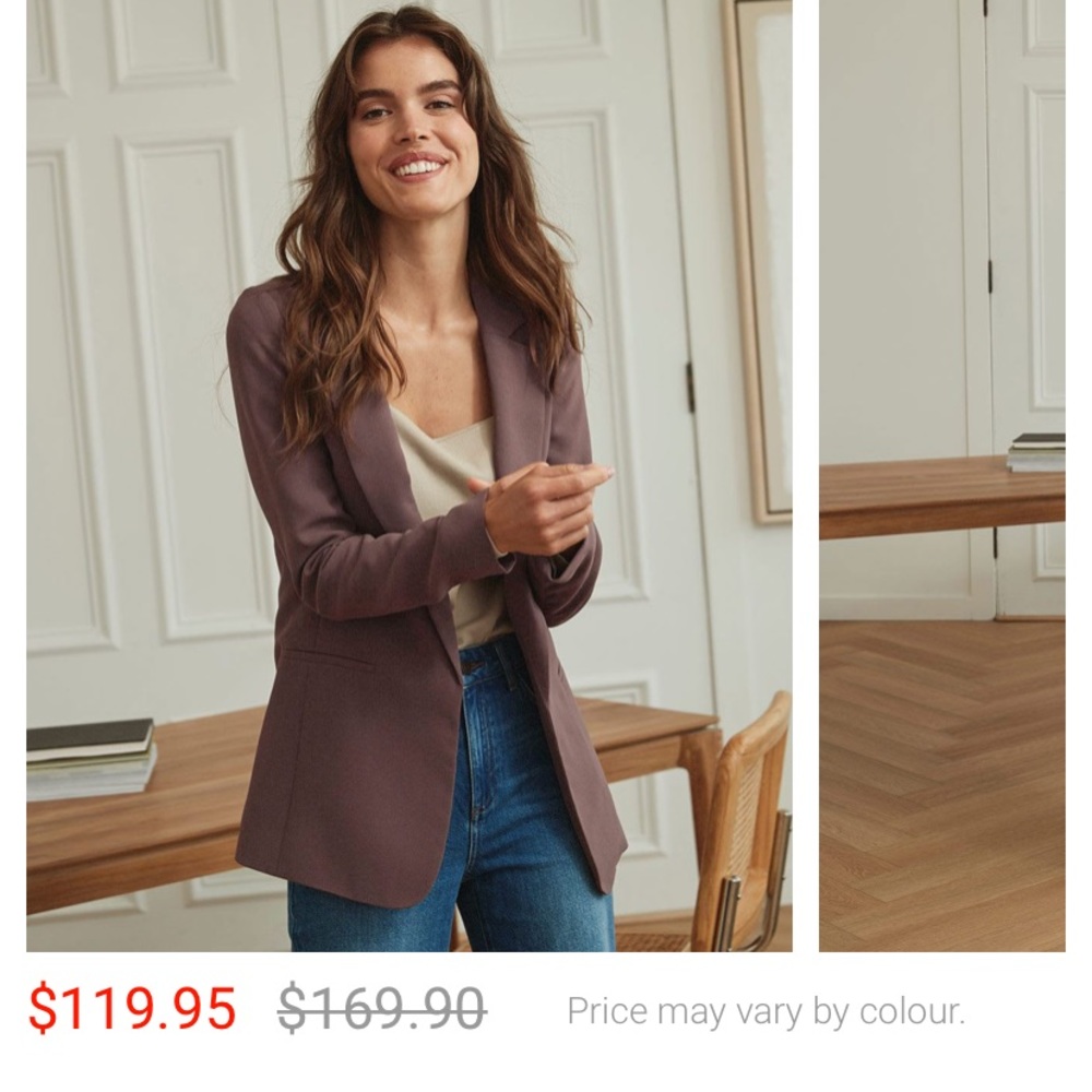 RW&CO Crepe Long Open Blazer